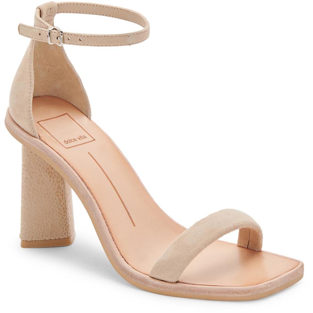 NEW Dolce Vita Womens Fayla Beige Leather Open Toe Heel Sandals  Shoes NWT
